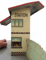 Large Vintage Tin Plate Railway Station Platform.