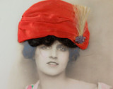 c1905 - 1910 Real Hair with Hat Postcard Printed in Germany. 4786/6. Unposted.