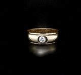 Vintage 18ct Yellow Gold 0.15ct Diamond Gypsy Ring Size S1/2 Val $3530