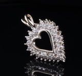 A Classic 1.00ct Cognac Diamond 10ct Yellow Gold Heart Shape Pendant Val $2980