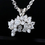 Vintage 14ct White Gold 1.71ct H Si Diamond Set Pendant Val $5785