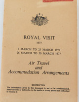 RARE. 1977 QEII Silver Jubilee Visit Aid-de-Camp Booklets, Notes, Speech.