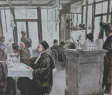 Late 1800s Large Supplement to the Graphic “Advocates at Lunch” by Paul Renouard