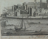 c1700 Large Copperplate Engraving “The Tower of London” Possibly by William Toms