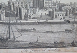 c1700 Large Copperplate Engraving “The Tower of London” Possibly by William Toms