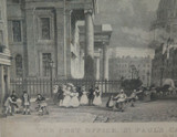 1830 Large Engraving “The Post Office, St Paul’s and Bull & Mouth Inn, London"