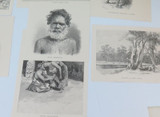 1880s Large Job Lot 35 x Engravings. Aborigines, Maori, South Sea Islanders etc