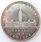 High Grade 1939 Canada Royal Visit $1. Good Specs 23.3G 35.9MM