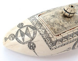 Resin Faux Replica Scrimshaw Trinket Box.