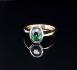 Vintage Australian Green Sapphire Handmade 9ct Gold Dress Ring Size I Val $2400