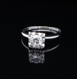 Vintage Handmade 0.49ct Old Cut Diamond 14ct White Gold Ring Size M Val $4510