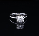 Vintage Handmade 0.49ct Old Cut Diamond 14ct White Gold Ring Size M Val $4510