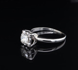 Vintage Handmade 0.49ct Old Cut Diamond 14ct White Gold Ring Size M Val $4510