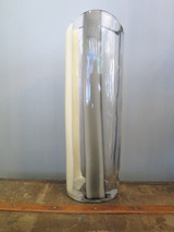 Tall Vintage Seguso Vetri d’Arte Murano Art Glass Heavy Set Vase, Cream & Grey