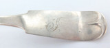 c1860s - 1880s. American USA Coin Silver Dessert Spoon. Dunseath & Co.