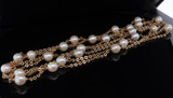 Vintage 18ct Gold 6.0 - 6.5mm Cultured Pearl 120cm Trace Link Necklace Val $6550