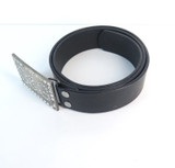 Dolce & Gabbana Belt with Rhinestone Embellishments on Black Leather Belt in Box
