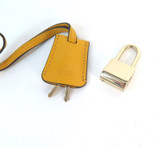 Gucci Leather Yellow Key Holder, Keys & Cadena Padlock