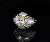 1.97ct Oval Brilliant Cut Diamond 14ct Gold Bombe Cocktail Ring Sz M Val $27910