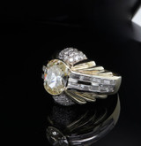 1.97ct Oval Brilliant Cut Diamond 14ct Gold Bombe Cocktail Ring Sz M Val $27910
