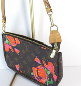 2008 Louis Vuitton x Stephen Sprouse Monogram Roses Clutch Pochette Bag