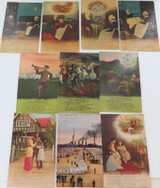 10 x WW1 Related Bamforth & Co Colour Postcards. 9 are Unused.