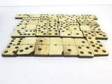 Antique Victorian Bone And Ebony 6-Dot Dominoes