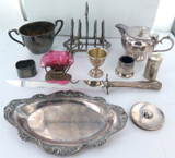 Good Job Lot Silverplate, EPNS. Carving Knife, Toast Rack, Walker & Hall, Dixon.