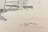 1940s Listed Australian Artist Jack Kilgour Pencil & Wash on Paper "Point Piper"