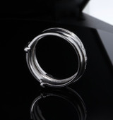 Vintage Platinum 0.10ct H Vs Diamond Three Band Ring Sz J Val $3150