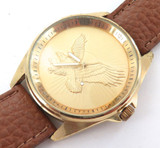 Nice L/Ed 318/999 "Gold Eagle” Quartz Mens Watch + Good Leather Strap.