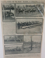 WW1 Page ex Sydney Mail 1916. Queenslanders for the Front. Training at Enoggera.
