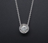 Vintage 14ct White Gold Ladies 0.39ct Diamond Sliding Pendant Val $3105