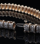 Vintage 6.30ct Diamond Set 14ct Gold Bracelet 18cm Long Val $13430