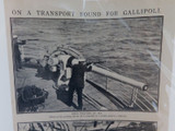 WW1 Page ex Sydney Mail 1915. On A Transport Bound for Gallipoli.