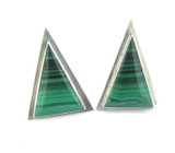 Stunning Handmade Sterling Silver & Malachite Clip-on Earrings 28.8g