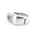 Striking Sterling Silver & Emerald Sculptural Ring Size K1/2 8.3g