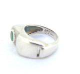 Striking Sterling Silver & Emerald Sculptural Ring Size K1/2 8.3g