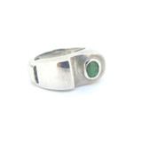 Striking Sterling Silver & Emerald Sculptural Ring Size K1/2 8.3g