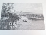 Original 1886 Engraving Prints, Adelaide. Jubilee Exhibition & River Torrens