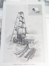 Original 1886 Engraving Prints, Gold Prospecting & Early Australian Industry