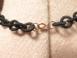 Beautiful Woven Silk Chain with 14ct Yellow Gold Rings Choker 5.7g