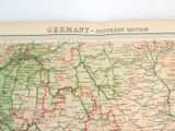 1922 Scarce Times Survey Atlas of the World. Plate No.39 Map of Southern Germany