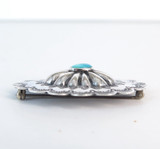 Vintage Decorative Native American Sterling Silver & Turquoise Brooch