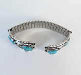 Decorative Native American Navajo Silver & Turquoise Watch Band