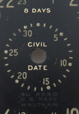 cWW2 Waltham BU Aero US Navy Civil Date Mechanical Aircraft Clock Huge Dial.