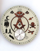 Superb Unused Mint Elgin Masonic Theme Size 12 37mm Pocket Watch Dial.