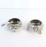 Pair of Stieff Sterling Silver Repousse Salt Cellars