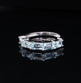 Vintage Aquamarine Set 14ct White Gold Ring size M Val $2840