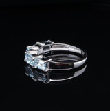 Vintage Aquamarine Set 14ct White Gold Ring size M Val $2840